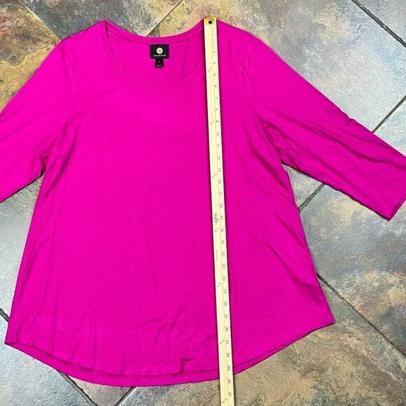 JM Collection Pink 3/4 Sleeve Tunic 1X - Picture 3 of 8